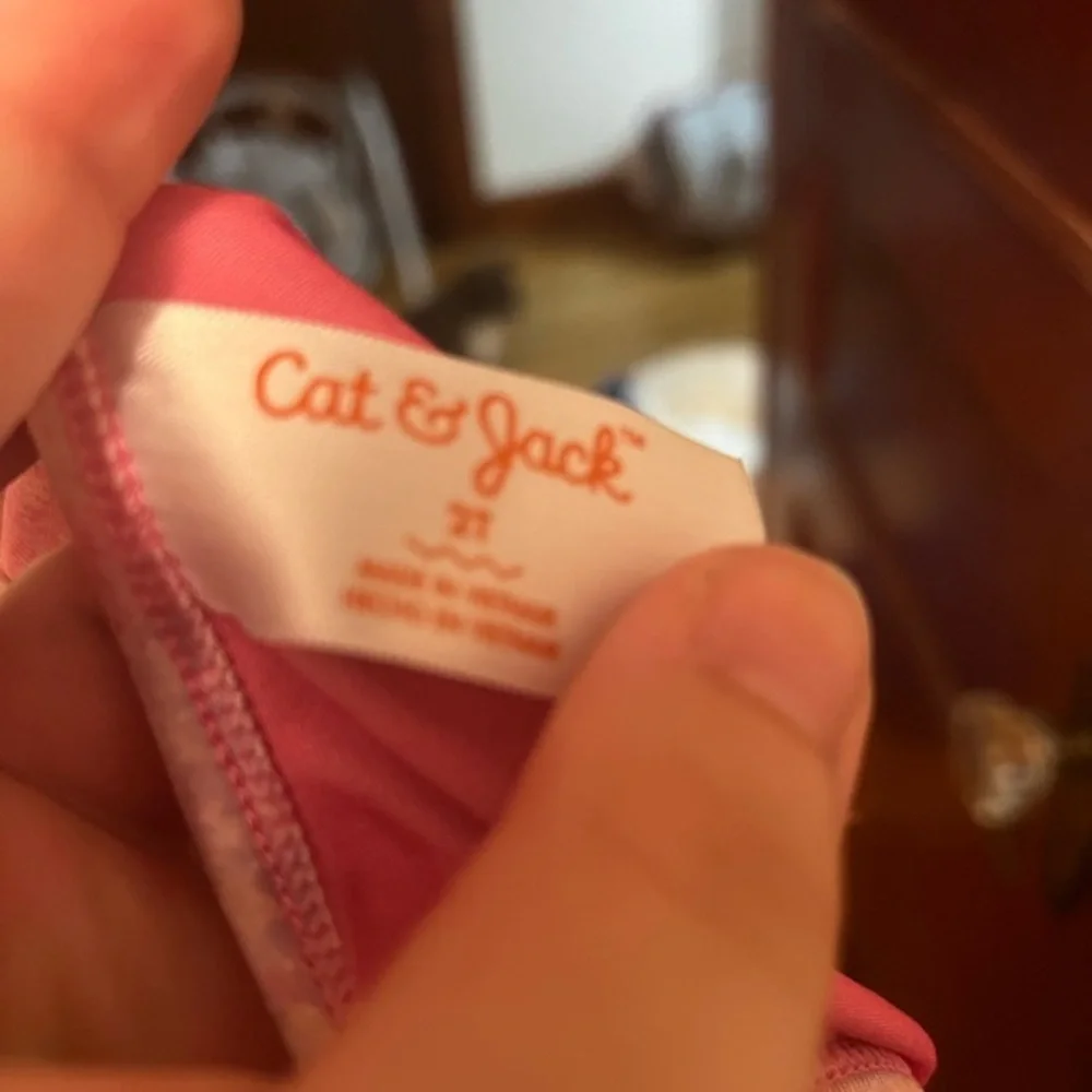 Cat & Jack Pink and White Tie-Dye Leotard 3T